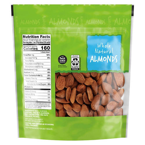 Southern Grove Unsalted Whole Almonds, 14 oz